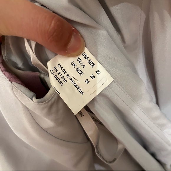 Mori Lee by Madeline Gardner 21503 White Smoke Floral Long Formal Dress Sz 22 - Picture 7 of 8